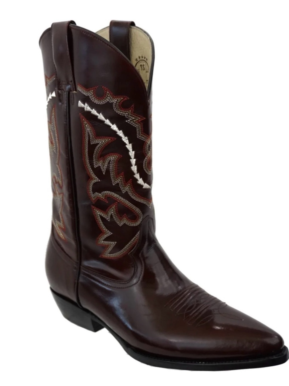 Pistolero Burgundy Leather Western Cowboy Boots Made in Mexico Men's Size 10 NWT